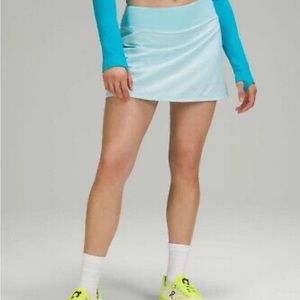 lululemon icing blue heathered speed up skirt